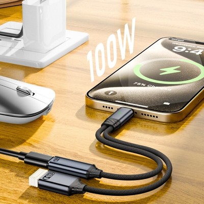 Type C to USB and Type C Converter Cable Wire Support PD100W Fast Speed Charging
