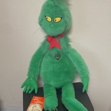 DR SEUSS "HOW THE GRINCH STOLE CHRISTMAS" 28" PLUSH DOLL MACY'S 97' W/ BOOK