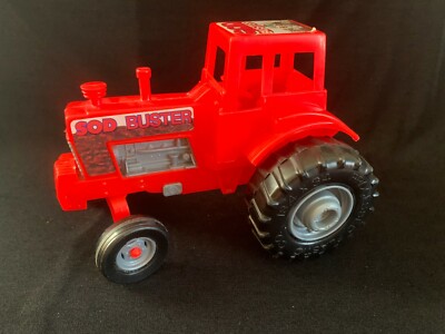 Toy Farm Tractor Sod Buster Vehicle Red Processed Plastic Co. 