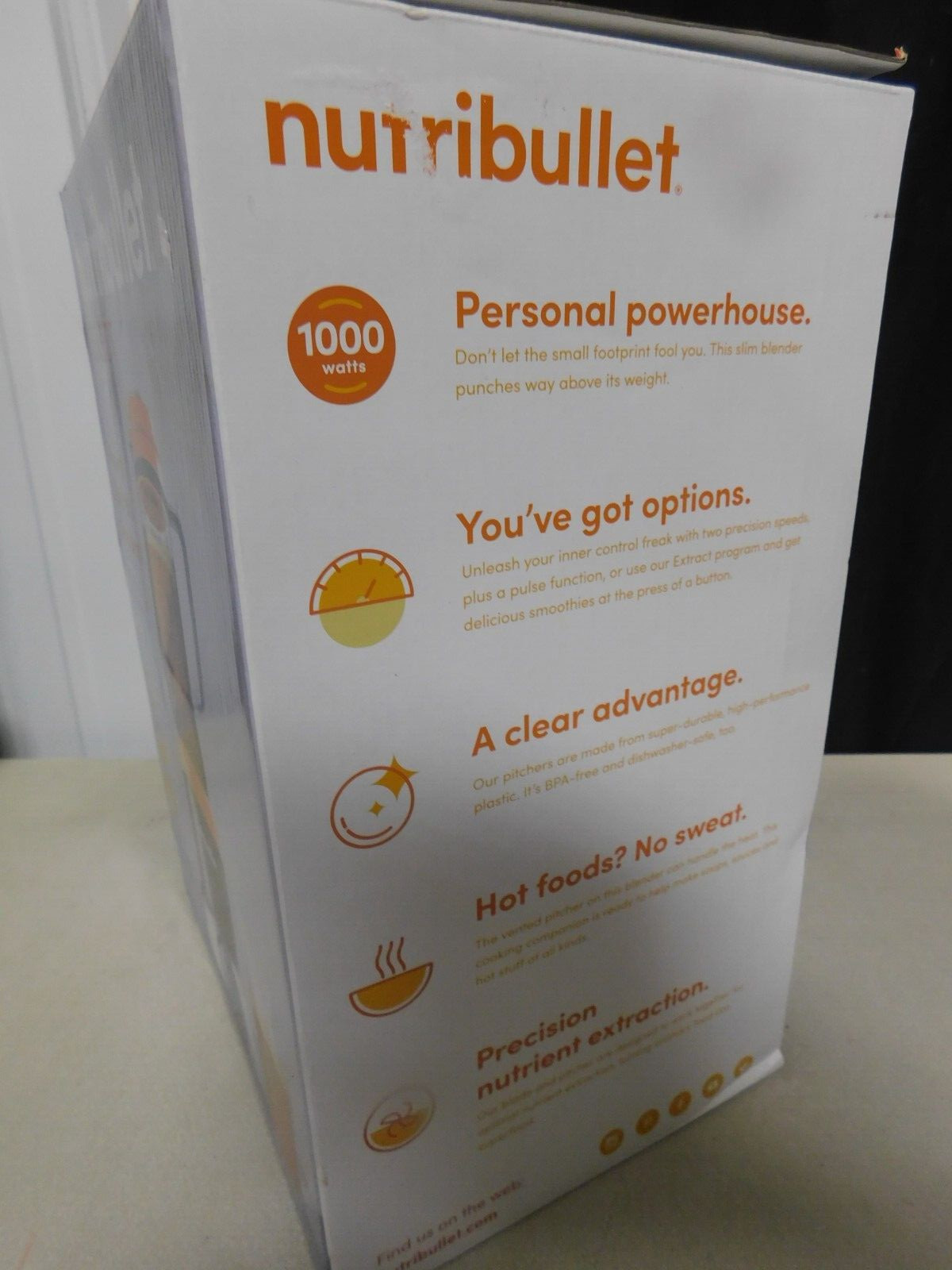 NUTRIBULLET SELECT 1000W BLENDER ''ORANGE'' NB50200OR (EBT1)