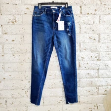 Kan Can Womens ARDEN HIGH RISE ANKLE SKINNY JEANS Distressed KC8563D SZ 28