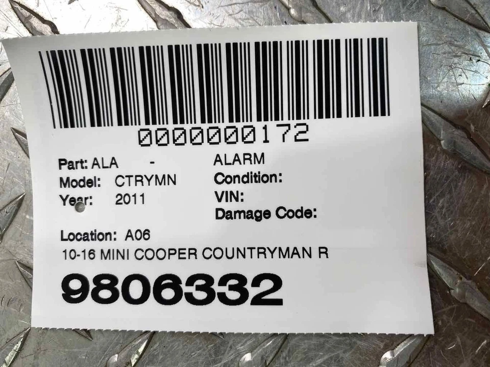 10-16 MINI COOPER COUNTRYMAN R60 SISTEMA DE ALARMA SENSOR 65759806332 OEM Foto 4 de 4