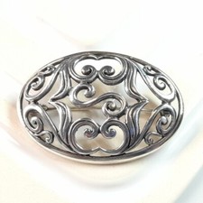 Sterling Silver Ornate Brooch 1997 London Victorian Inspired 925 Jewellery