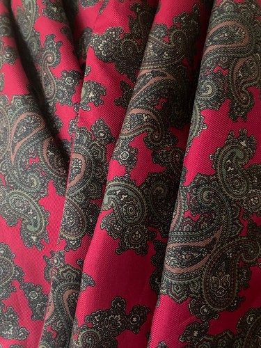 De colección Pelo Seda Lana Hombre Bufanda Ópera 2 Capas Rojo Marrón Caqui Paisley Patrones - Imagen 4 de 12