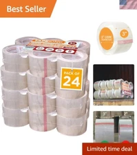 Value Pack of Clear Packing Tape - 24 Rolls, Strong Adhesive for All Packaging