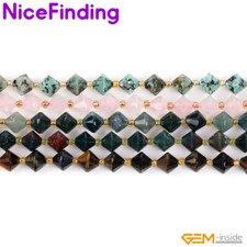 Aaa Stone Faceted Bipyramid Bicone Garnet Citrine Spacer Beads Jewelry Making