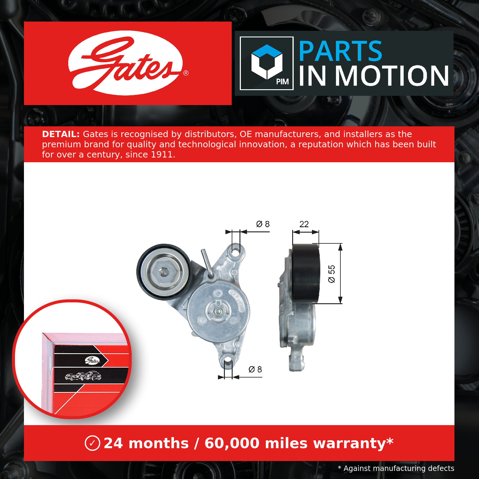Fits GATES T39392 BELT TENSIONER V-RIBBED BELT ⭐UK Stock⭐ - Image 3