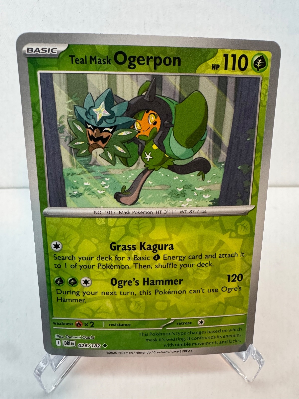 Teal Mask Ogerpon 26/182- Reverse Holofoil NM - SV: Destined Rivals- Pokémon TCG