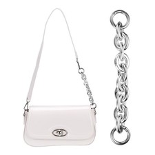 7" Acrylic Purse Chain Handbag Strap with Buckle, Silver White, 0.9" Width