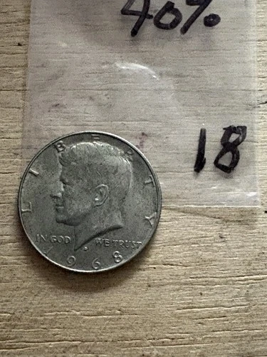 1968 D 40% Silver Kennedy Half Dollar    #18