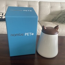 Nambe Petcollection Kitty Ears Treat Jar | 5.5 X 7” Inches Porcelain/acacia Wood