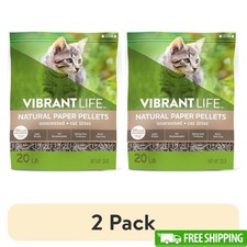 Natural Paper Pellets Cat Litter Dust Free Eco Friendly Odor Control 20 Lbs 2 Pk
