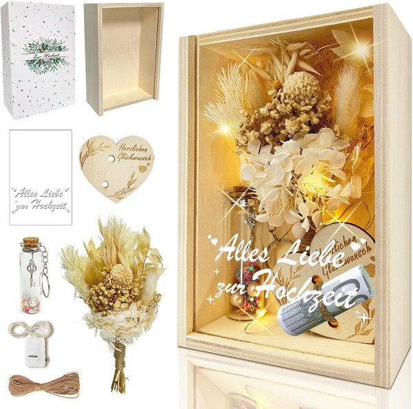Hilkket HöLzerne Hochzeit Geschenk FüR Brautpaar, Geldgeschenk Hochzeit Mit-image