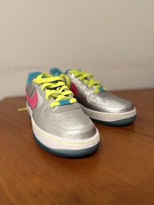 BRAND NEW-Nike Air Force 1 Low GS Metallic Silver Pink Volt 314219-011 Size 4.5Y