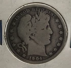 1904-O Barber Silver Half Dollar 50c Original Rare US Type Coin