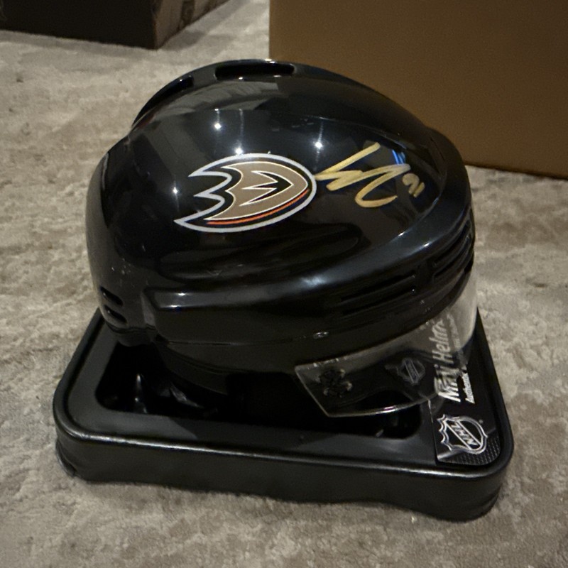 Leo Carlsson Autographed Signed Anaheim Ducks Mini Helmet Fanatics COA