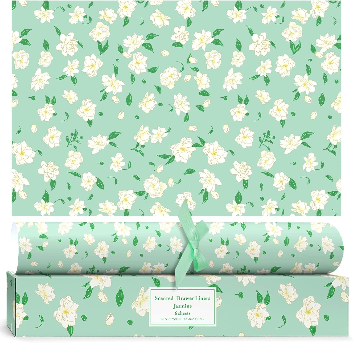 Jasmine Scented Drawer Liners, Scent Paper Liners for Drawers, Dresser Shelf, Li