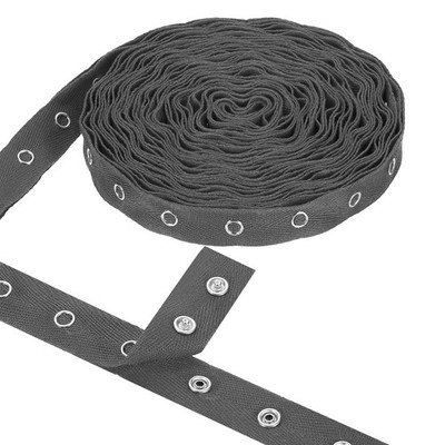 3 Yards Metall-Schnappband für Nähen für Kleidung, 0.71'' Breite, Gelb-Grau
