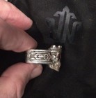 NightRider Jewelry .925 Sterling Silver Skull Guardian Ring Red Garnet Eyes 7.5 — photo 9