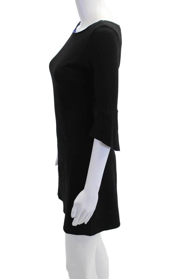 Bailey 44 Womens Long Sleeves A Line Dress Black Blue Size Extra Small - Image 2 of 4