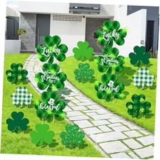 16 Pieces St. Patrick's Day Decorations Outdoor Yard Signs with Stakes LED