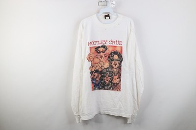 Vtg 90s Mens XL Thrashed 1999 Tour Motley Crue Band Long Sleeve T