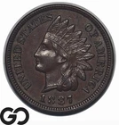 1887 Indian Head Cent Penny, Choice Unc++ BN