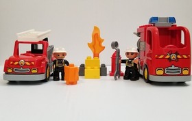 RARE Lego Duplo 10593 Fire Station Near Complete Firefighter Fire Truck Fireman
