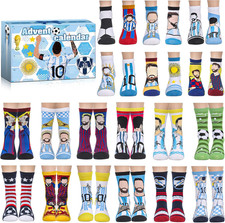2025 Soccer Advent Calendar 24 Day Christmas Countdown Socks Gift for Men, Teens