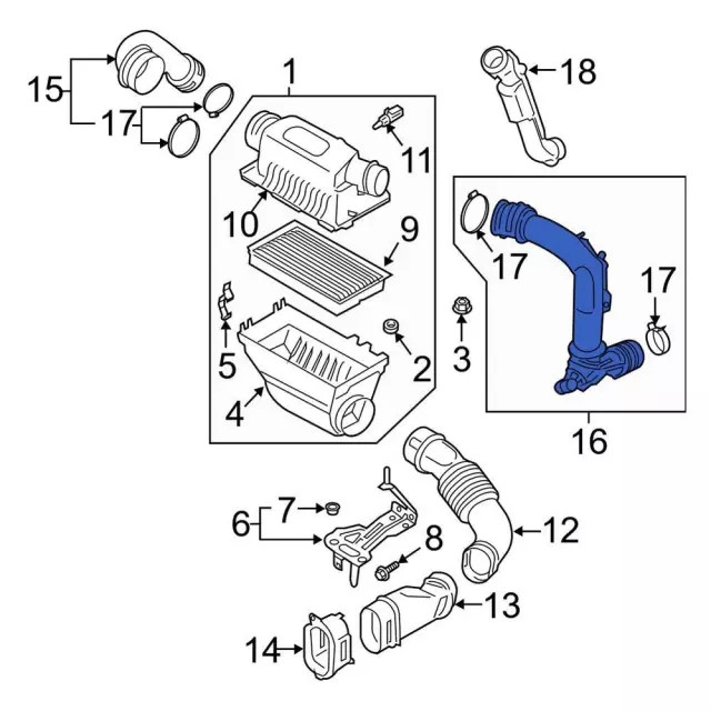 Entrada de aire para Ford Explorer 2020-2023 (N/P L1MZ-9B659-E)