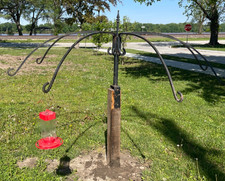 Heavy-Duty Multi-Arm Hand Wrought Iron Bird Feeder Station Garden Plant Hanger
