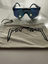 Pit Viper Blue Mirror Sports Sunglasses with Soft Case