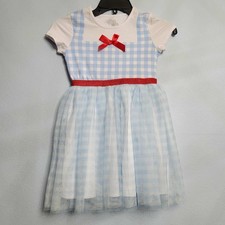 Girls Dorothy Wizard of Oz Tulle Character Dress Blue Gingham Wicked Size 6/7