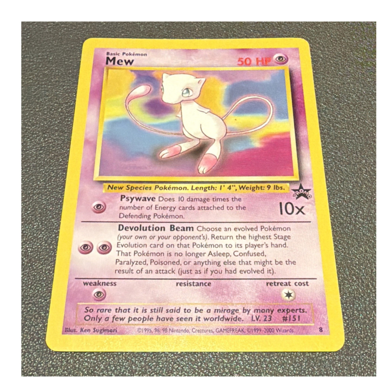 Mew Rare Pokemon Psychic Energy Base Set Regular Card 101/102 Common English