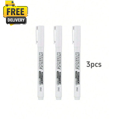White Permanent Paint Marker Pen Waterproof Oil-Based Wood Fabric Metal Glass