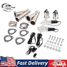 2.5" Dual Electric Exhaust Valve Control Valve Y Pipe Motor Kit Manual Switch