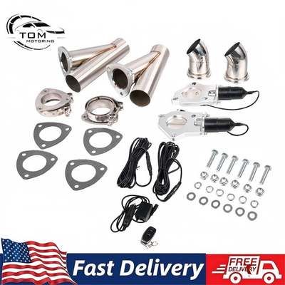 #ad #ad 2.5quot; Dual Electric Exhaust Valve Control Valve Y Pipe Motor Kit Manual Switch $166.90