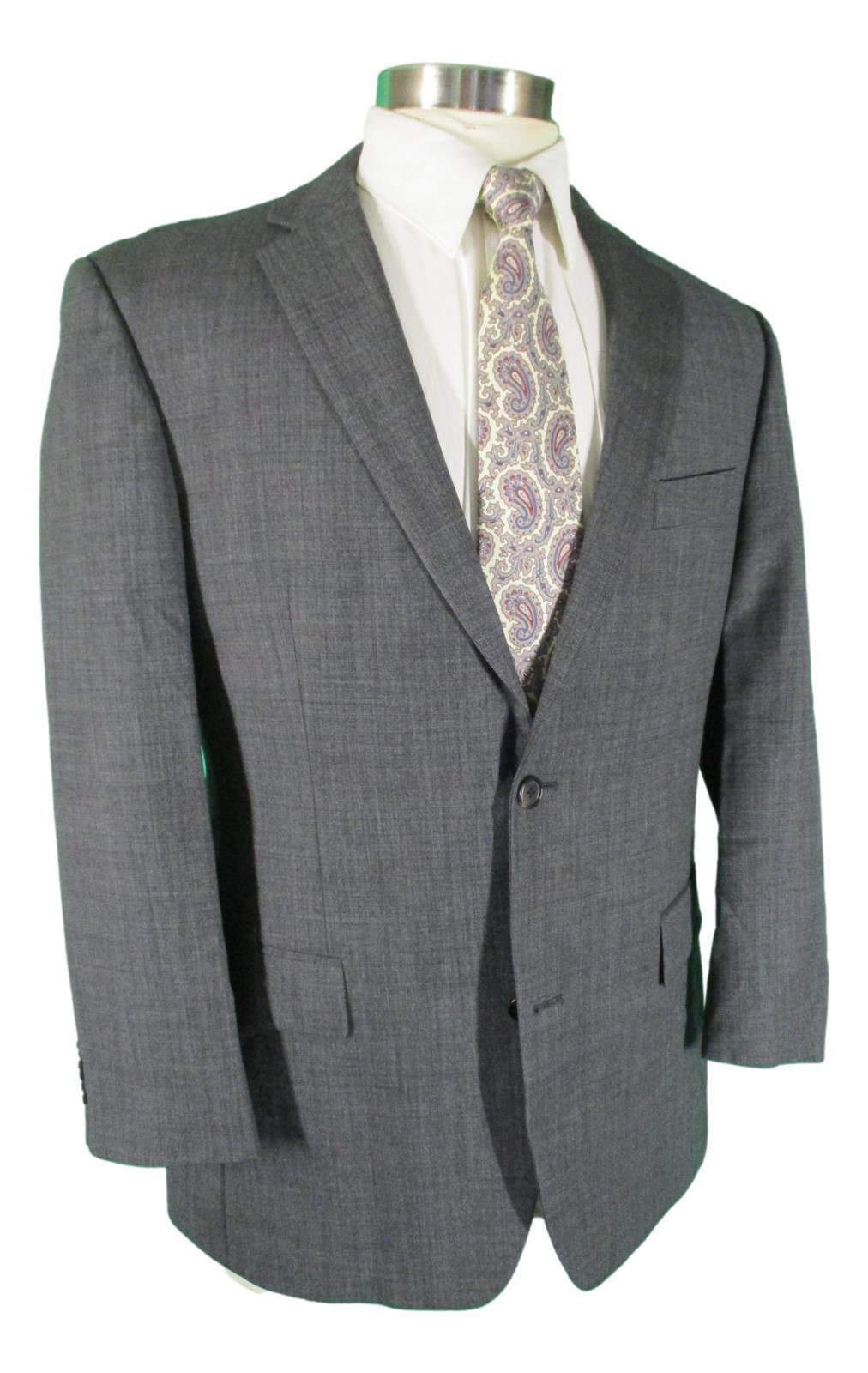 Hugo Boss Paolini Movio Mens Gray 2 Btn Wool Suit 40R 36W