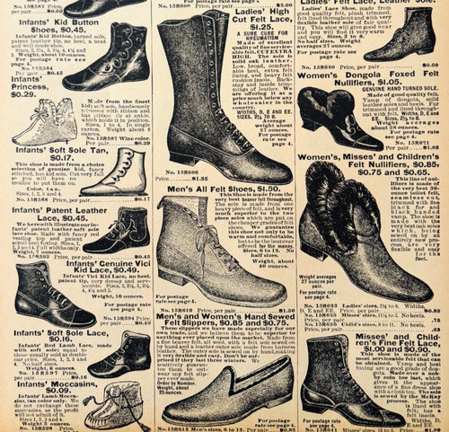 1901 Women's Men's Shoes Reproduction Advertisement Sears Footwear DWV12B