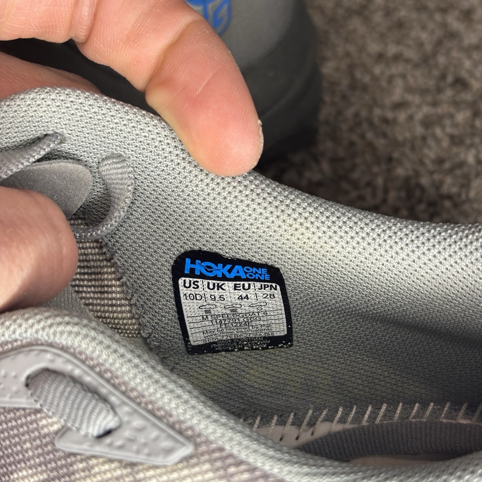 Hoka One One Mens Speedgoat 6 1147830 GCG Gray Running Shoes Sneakers Size 10 D thumbnail 7