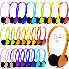 CN-Outlet Classroom Headphones Bulk 64 Pack Multi Color Class Set School