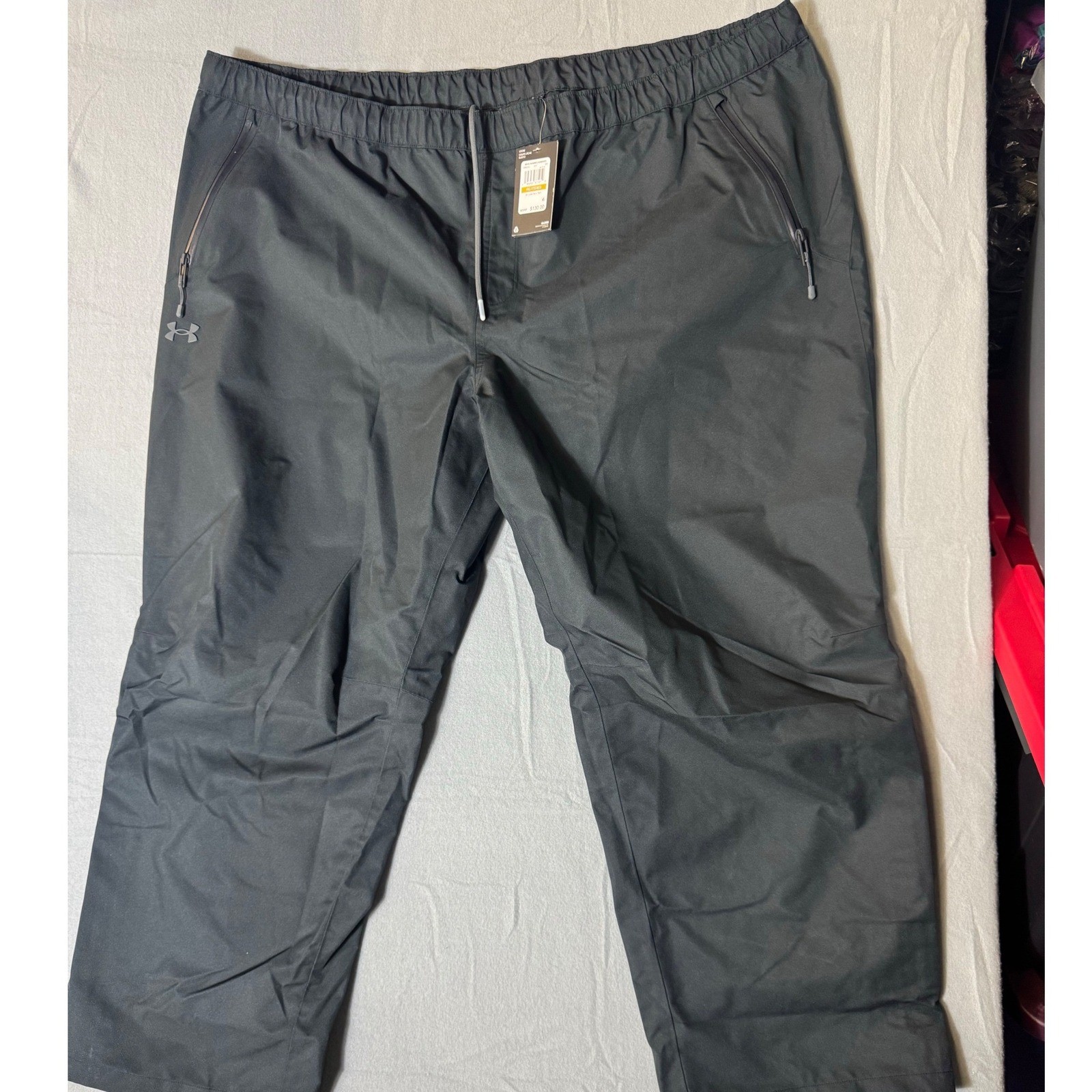 Under Armour UA Lined Rain Pants Mens 4XL Black Loose Fit Wa