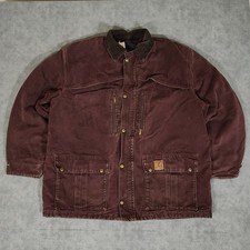 VTG 90s Carhartt C10BRG blanket lined utility canvas USA made work jacket mns XL