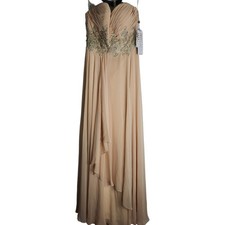 Alyce Paris Dress - NWT - Champagne/Gold Rhinestone Size 4 - Long, Strapless