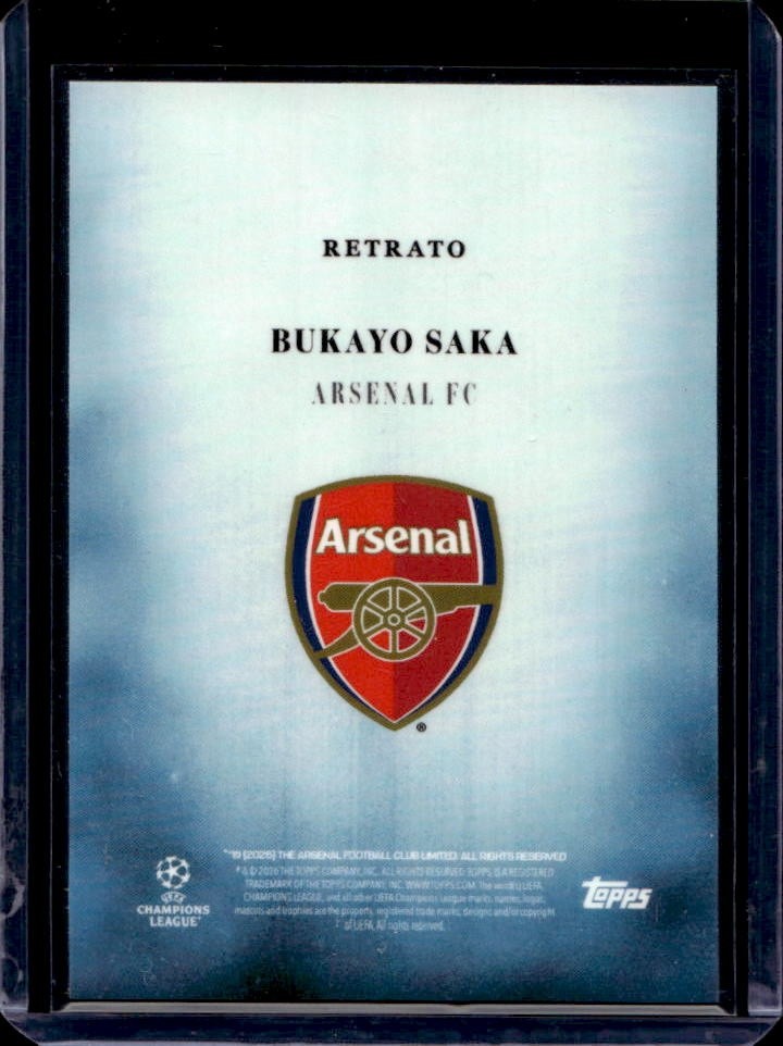 2025-26 Topps Simplicidad UEFA Bukayo Saka Blue #/99 Arsenal view 2