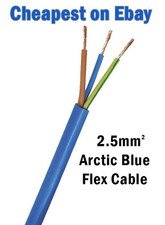2.5mm blue arctic grade 3 core flex cable 3183A  25 Amp - Cheapest on Ebay