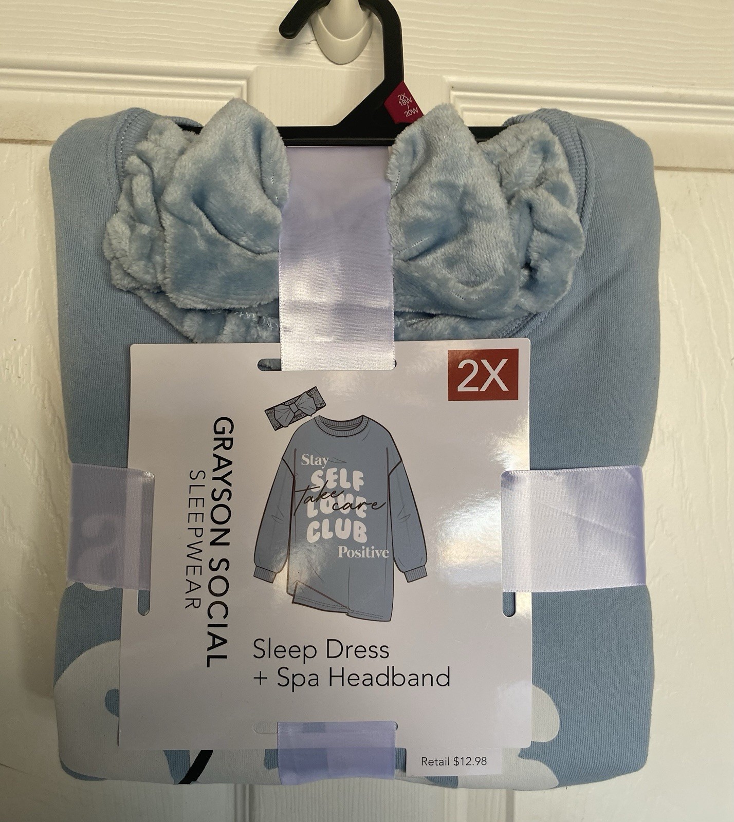 Grayson Social Sleepware Sleep Dress + Spa Headband 2XL Brand New