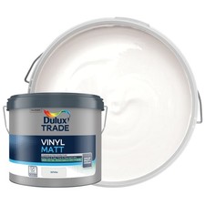 Dulux Trade Vinyl Matt Emulsion White 10L Interior Wall Ceiling Paint Contractor