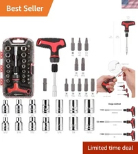 27-Piece Magnetic Screwdriver & Ratchet Wrench Set - Durable Professional Tools