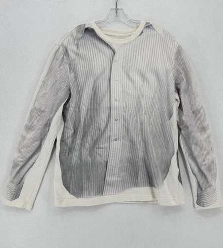 Maison Margiela x H&M White Shirt Print Cotton Trompe L'oeil Sweatshirt Sz L